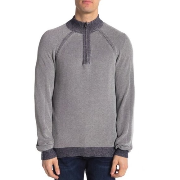 Tailor Vintage Birdseye Reversible 1/4 Zip Knit - Picture 3 of 7